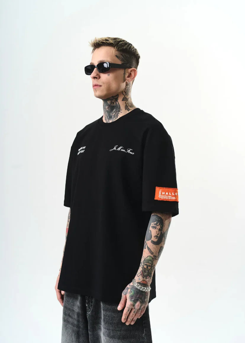 T-shirt oversize homme Hallstarz – "Pardon My French But Je M’en Fous"TM